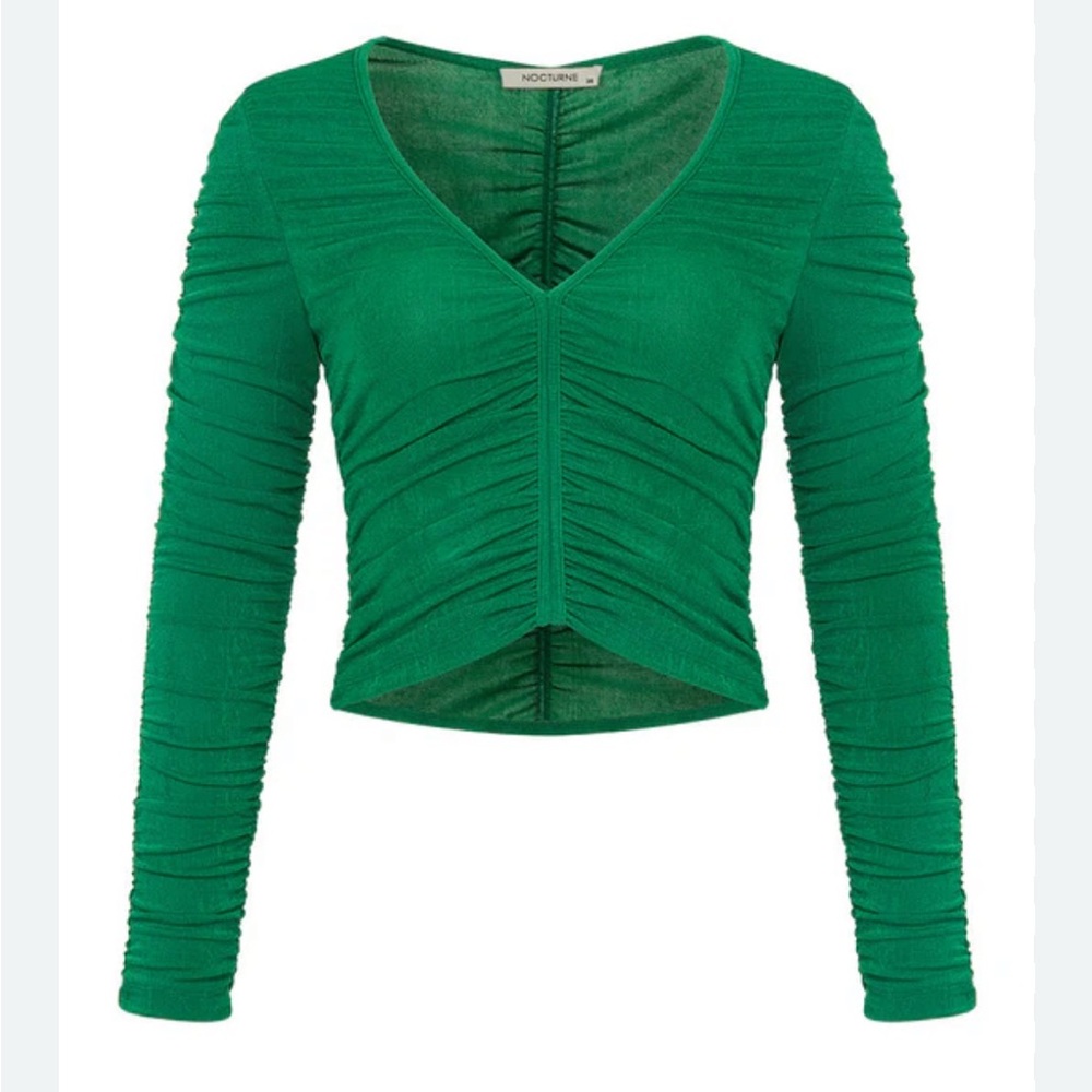 No Boundaries Green Ruched Women's Top